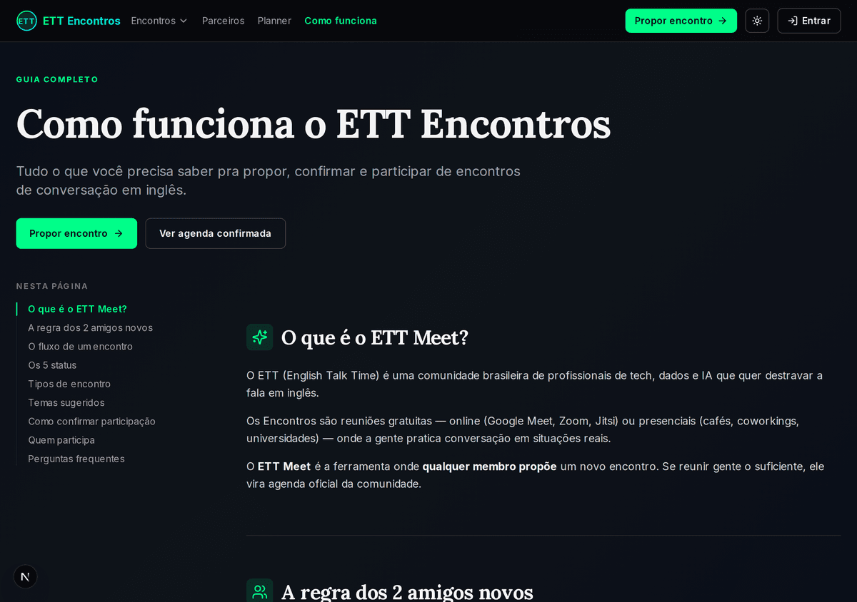 Página guia Como funciona